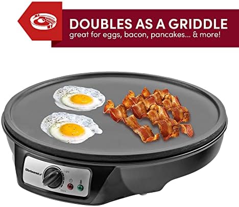 Maxi-Matic 12" Electric Crepe Maker & Griddle, Nonstick, Black - Image 3