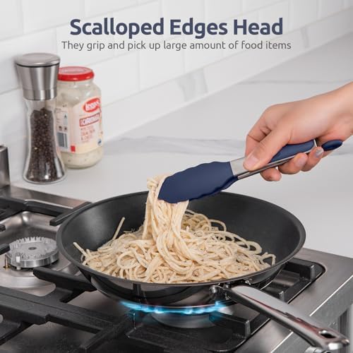 U-Taste Kitchen Tong for Cooking, 600ºF Heat-Resistant, 7in/Midnight Blue - Image 4