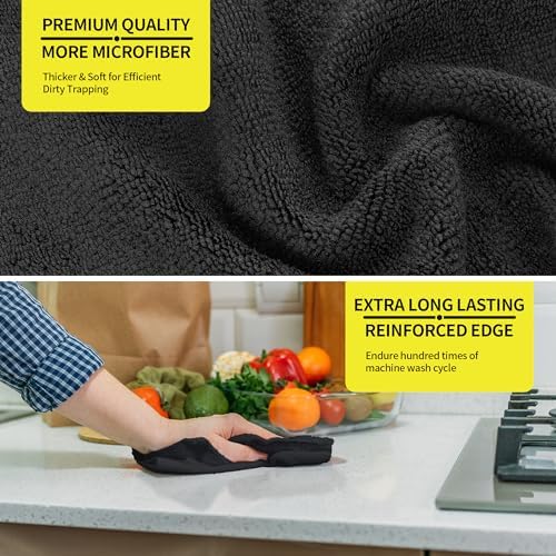 Microfiber Cleaning Cloth, Premium 8 Pack Cleaning Towels, Lint-Free & Streak-Free Ultra Absorbent, 300GSM Reusable Microfiber Towel for Cars Shop Garage Home and Kitchen, 12.6" x 12.6" - Image 6