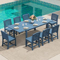 SERWALL Outdoor Patio Dining Set for 8, Blue by SERWALL