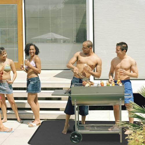 Anze Under Grill Mat for Outdoor Grill, 38 x 65 Inch Anti-Slip BBQ Floor Mats, Easy to Clean Reusable Fireproof Grill Pad, Oil-Proof Waterproof Protector for Indoor Fireplace Pit Mat - Image 5