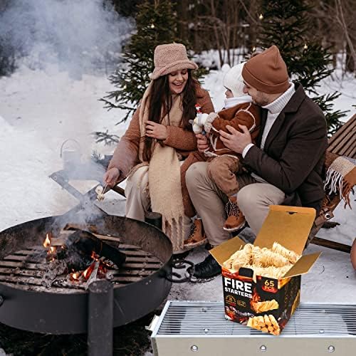 Shwuevei 65 pcs Fire Starter - Natural Fire Starters for Fireplace, Pellet Stove & Wood, Fire Pit, Smoker, BBQ, Chimney, Pizza Oven - Fire Starters for Grill, Charcoal Starter (Pack of 2) - Image 6