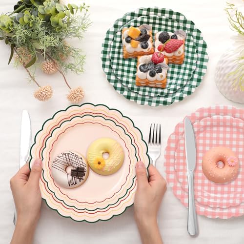 Havawish 144 Pcs Camp Gingham Paper Plates 7'' 9'' Themed Party Plates - Image 3