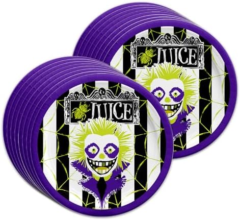 Beatlejuice Party Supplies - Ghost Birthday Supplies - Halloween - Tableware Set Includes Plates Napkins Cups - Kit for 16 - Image 2