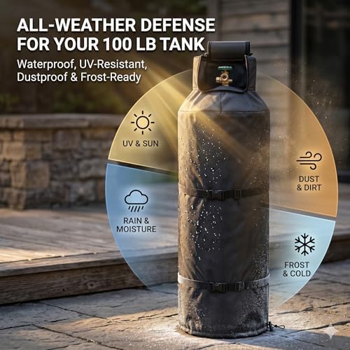 100 lb Propane Tank Cover Waterproof RV Patio Garage Heavy-Duty Tank Guard - Image 5