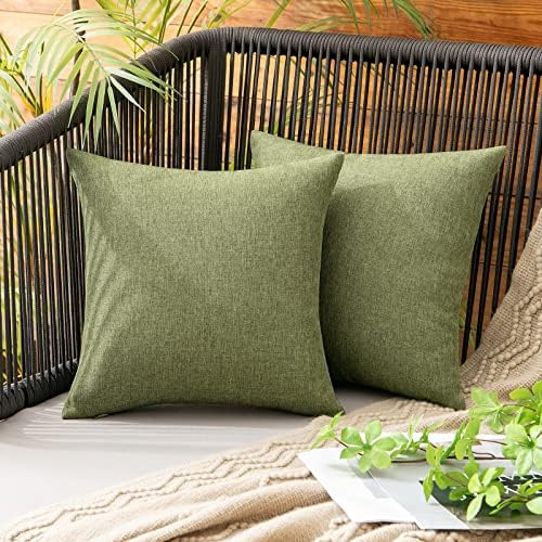 MIULEE Decorative Outdoor Pillow Covers Christmas 12x12 Dark Green by MIULEE