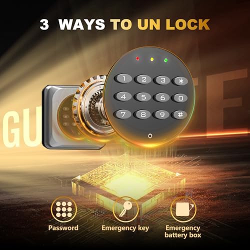 2-3 Gun Safes, Rifle Safe for Home with No Assembly Needed, Gun Safe for Rifles with Quick Access, Gun Cabinets with Mute Mode, Rifle Gun Safe with Removable Shelf, 52”H Gun Safe Rifle - Image 3