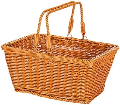 Elegant PE Handwoven Oval Storage Basket for Outdoor Camping Picnics and Home Decoration by Unknown