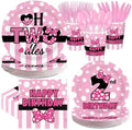 168Pcs Pink Mouse 2nd Birthday Decorations for Girls, Serves 24 by Greencian