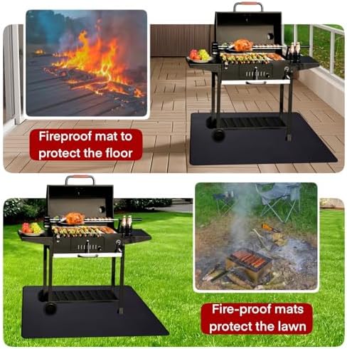 60x40 Inch Under Grill Mats for Outdoor Grill, Double-Sided Fireproof Waterproof Oil-Proof BBQ Mat for Fire Pit, Deck & Patio Protector Mat - Image 4