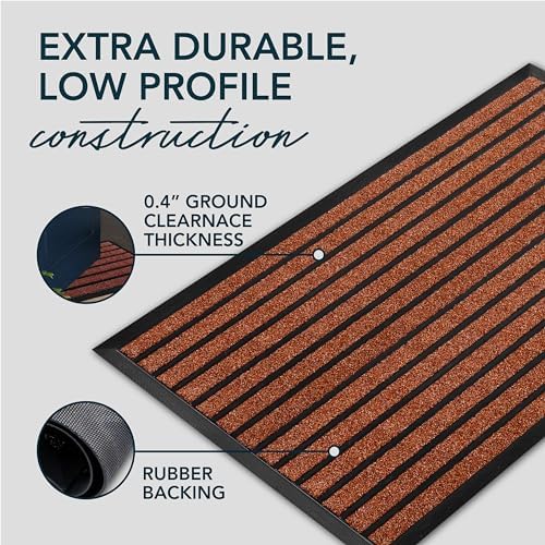 ubdyo Extra Durable Door Mat Outside Entrance (47" x 32", Bright Burgundy) - Image 4