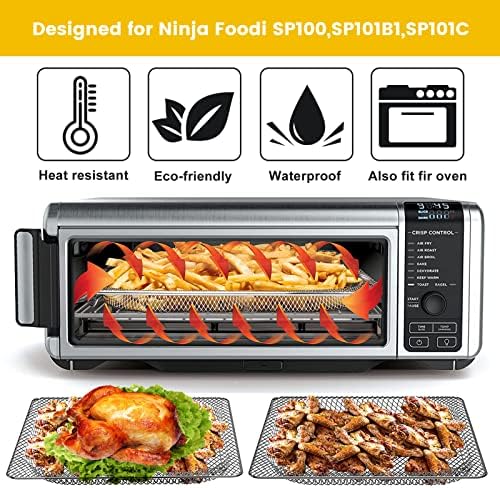 Air Fryer Basket for Ninja Foodi SP101 Digital Air Fryer Countertop Oven, 13.5 * 13.3'' Steel Wire Rack Accessorie Tray for Ninja Foodi SP100, SP101B1, SP101C Convection Oven, Dishwasher Safe - Image 5