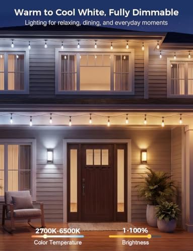 XMCOSY+ Smart Outdoor String Lights 123FT, LED Patio Light with App Control - Image 3
