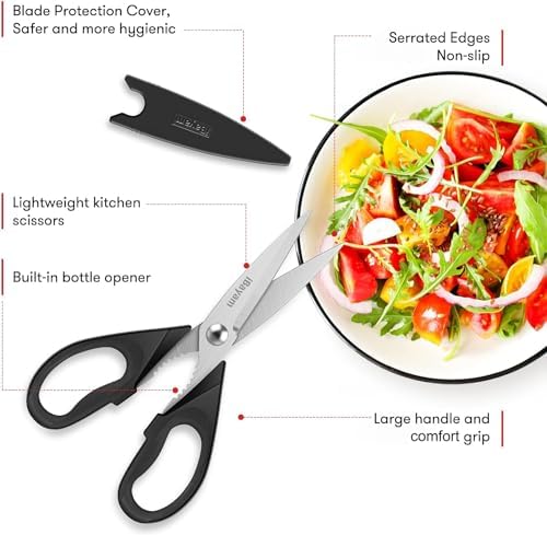 iBayam Black Kitchen Scissors - Heavy Duty Meat & Poultry Shears - Image 2