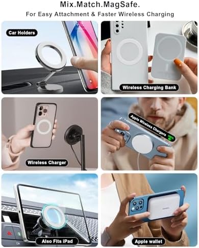 KALAPOP for Magsafe Magnet Sticker 2 Pack-Compatibile with MagSafe Accessories/Charger/Mount/Wallet/Case/Kindle for New iPhone 17/Air/16/15/14/13/12,Pixel 9,Samsung Galaxy Z Fold/Z Flip/S - Image 4