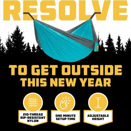 Wise Owl Outfitters Hammock for Camping Single Hammocks Gear for The Outdoors Backpacking Survival or Travel - Portable Lightweight Parachute Nylon SO Orange & Grey - Image 3