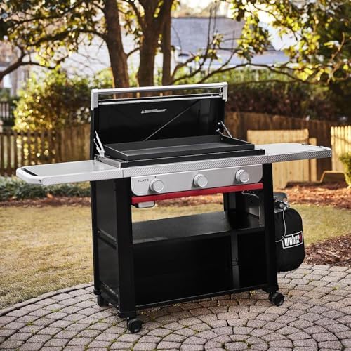 Weber® Slate® 30" Rust-Resistant Griddle, 3-Burner Propane Gas, Black - Image 3