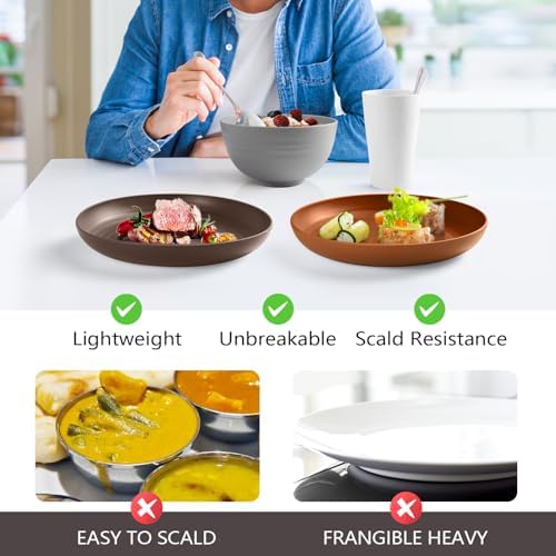 Teivio 32-Piece Plates and Bowls Sets for 8, Farmhouse Dinnerware Sets - Image 4
