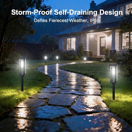 JEJOT Solar Pathway Lights Outdoor Waterproof, 12 Pack Solar Walkway Lights - Image 5