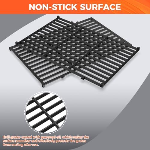 QuliMetal 7638 7639 Grill Grates Replacement for Weber Spirit 300 Series,Grill Parts for Spirit E/S310 E/S315 320 330 SP320,Spirit 700,Genesis 1000-3500,Gold & Silver B/C Gas Grill - Image 5