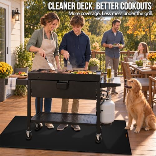 Under Grill Mats for Outdoor Grill, Wind Resistant No-Curl 75x40 - Image 3
