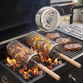Rolling Grill Basket for Outdoor BBQ, 2-Pack with Secure Snap Lock by Hinmood