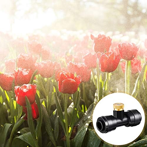 Ripeng 48 Pcs Brass Misting Nozzles Tees Plugs, 1/4 Inch Outdoor Mister - Image 6