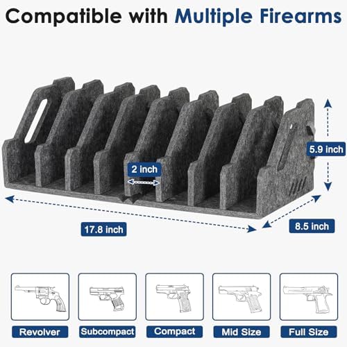 Pistol Rack for Gun Safe, Soft Felt, Handgun Rack, Revolver Firearm Holder - Image 5