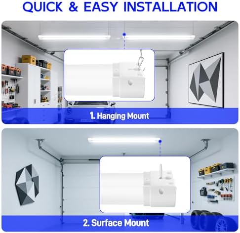 hykolity LED Shop Lights 4FT with Power Cord,5500LM,3 Power Level&3CCT - Image 6