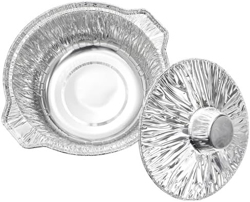 Frcctre 10 Pcs Disposable Aluminum Pot with LidS, Disposable 2 Liter Round Aluminum Foil Pan Food Container for Camping Vacation Trips Picnic Heating Cooking - Image 3