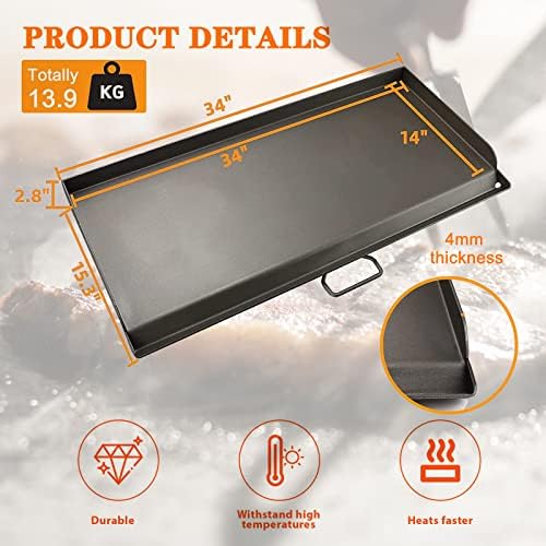 Griddle for Camp Chef 2 Burner Stove, Flat Top Griddle fits Camp Chef Accessories, 14 x 32'' Outdoor Cooking Systems - Image 2