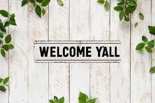 Welcome Y’All Metal Sign 4x16in Southern Style Plaque for Porch Farmhouse Living Room Wall Home Decor Gift - Image 6