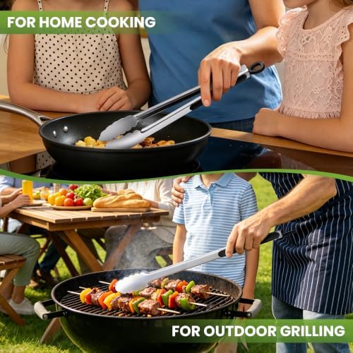 7/9/12 Inch Kitchen Tongs Set, Stainless Steel Cooking Tongs (7"+9"+12") - Image 6