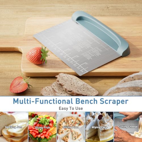 2 IN 1 Upgrade Bench Scraper, Dough Scraper, Stainless Steeel with Scale - Image 3