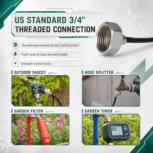 UNCO- Misting System, 59 FT, 20 Brass Mist Nozzles, 3/4" Brass Adapter, Misters for Outside Patio, Misting System for Patio, Garden, Greenhouse, Trampoline, Porch - Image 4