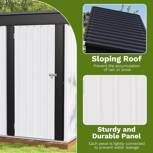Patiowell 5x3 FT Outdoor Storage Shed, White - Image 4