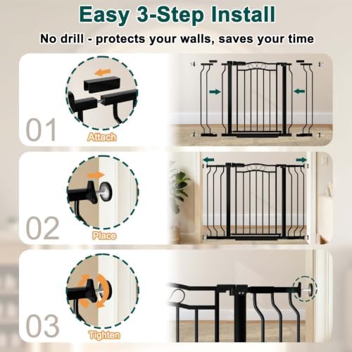 Fairy Baby 62.5"-71.6" Extra Wide Baby Gate for Doorway Long Large Dog Gate - Image 4