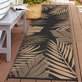 GENIMO Outdoor Rug, Waterproof Plastic Runner Rugs, 2.5'x8' Black Brown by GENIMO