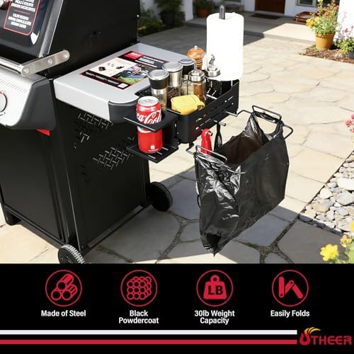 Utheer Grill Shelf Organizer Kit for Weber Works Rail, Grill Caddy - Image 4