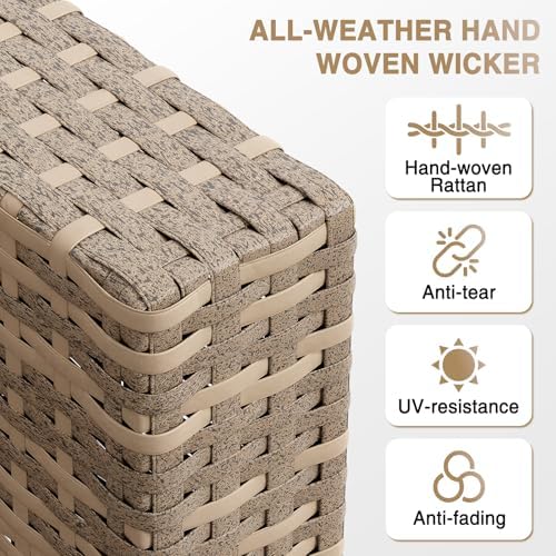 Aoxun Patio Furniture Sets, 7-Piece Outdoor Furniture with Thick Cushions, Wicker Conversation Set Sectional Sofa for Backyard, Poolside, Garden - Image 5