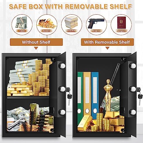 [3.3Cub] Large Home Safe Box with Fireproof Waterproof Bag, 19.7" Tall Safe - Image 6