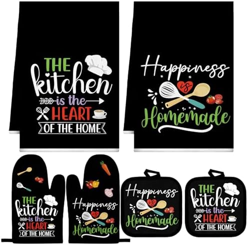 Sratte 6 Pcs Kitchen Decor Accessories Set, Kitchen, Black Color by Sratte