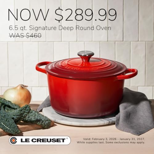 Le Creuset Enameled Cast Iron Signature Deep Round Oven, 6.5 qt., Nectar - Image 5