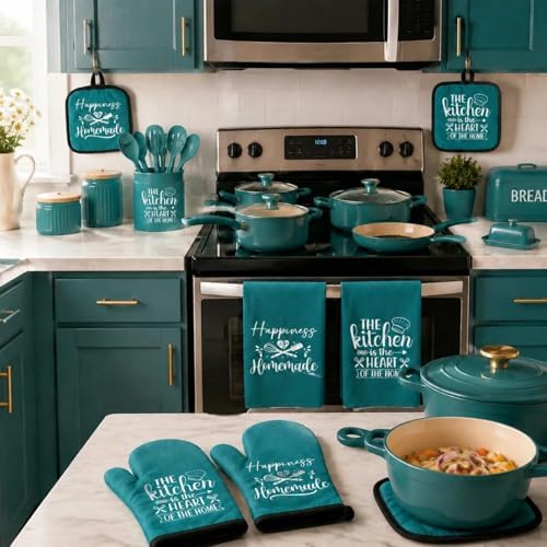 Sratte 6 Pcs Kitchen Decor Accessories Set, Kitchen, Teal - Image 2