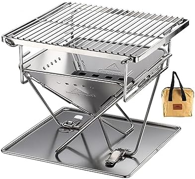 CAMPINGMOON Portable Charcoal Grill Fire Pit Stainless Steel X-MINI-PRO - Image 4