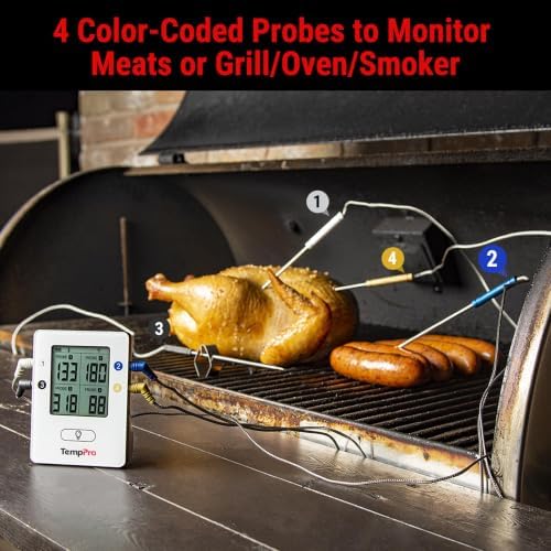 TempPro TempSync 650ft Bluetooth Meat Thermometer for Cooking with 4 Probes - Image 3