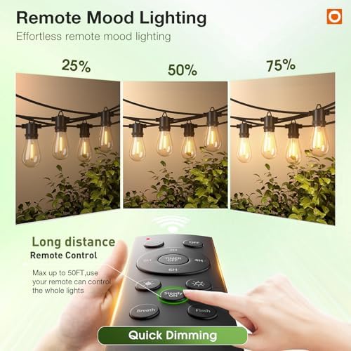 addlon 150FT Outdoor String Lights LED with Remote Dimmable Waterproof - Image 5