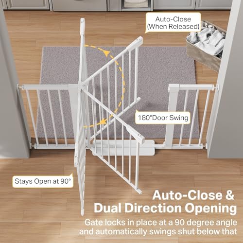 Cumbor 2-Pack 29.7-51.5 in Extra Wide Baby Gate for Stairs, Dog Gate White - Image 5