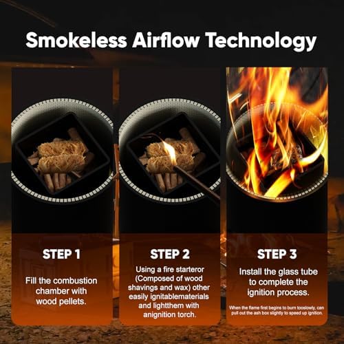 Rayzi 67 Inch Pellet Stove, Decorative Wood Pellet Heater，Burning Fireplace - Image 3