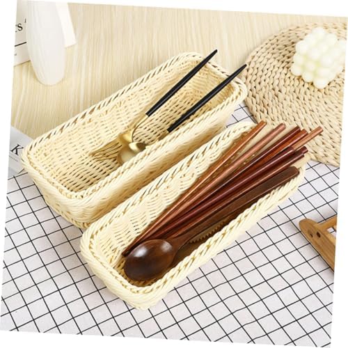 3 Piece Woven Cutlery Storage Basket for Bread Rolls - Image 5